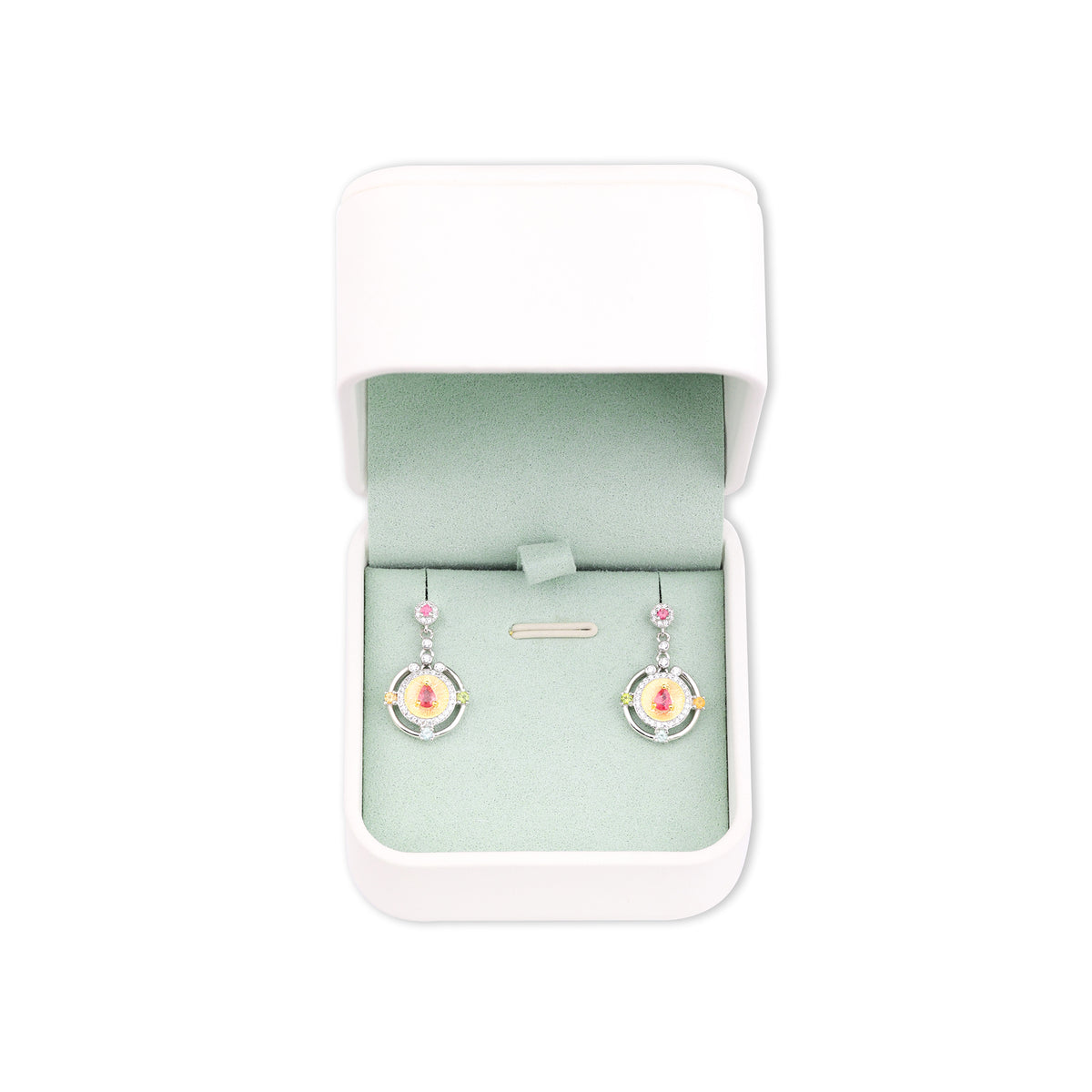 Five-Color Round Tourmaline Earrings