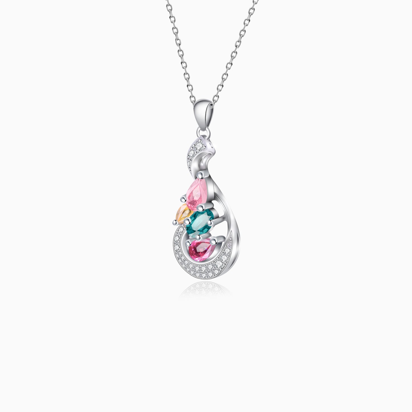 Four-Color Lovely Tourmaline Pendant