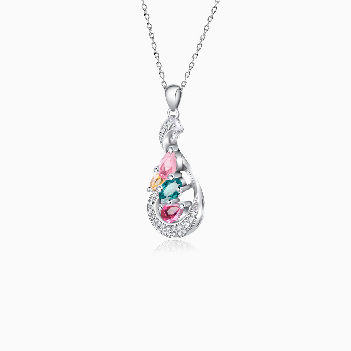 Four-Color Lovely Tourmaline Pendant