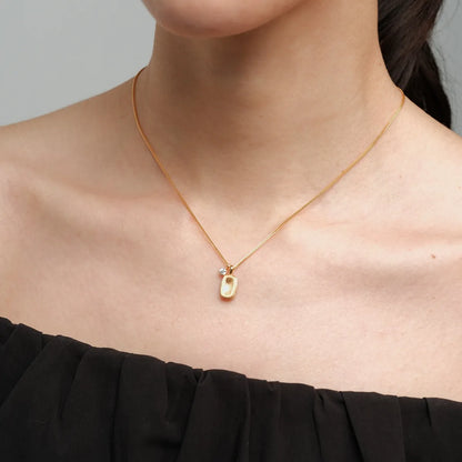Brushed Gold Texture Neckalce