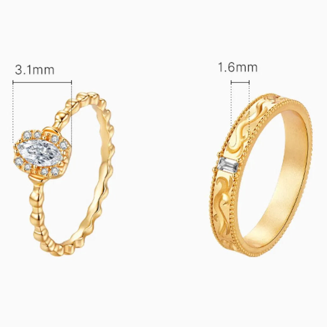 Retro CZ Stackable Ring