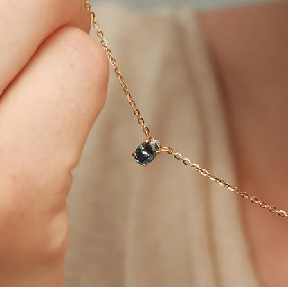 Ocean Blue Moissanite Chain Necklace