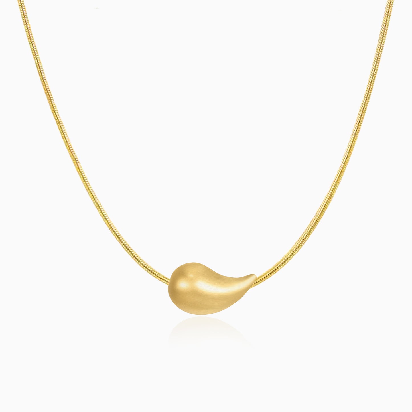 Magatama Snake-Chain Gold Plated Necklace