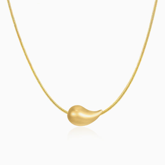 Magatama Snake-Chain Gold Plated Necklace