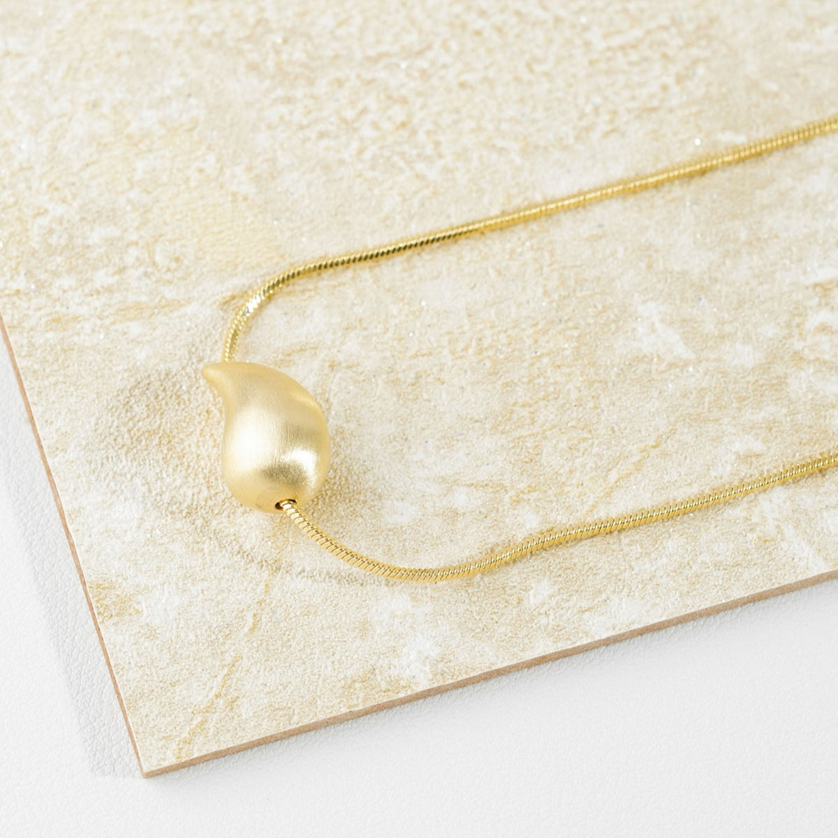 Magatama Snake-Chain Gold Plated Necklace