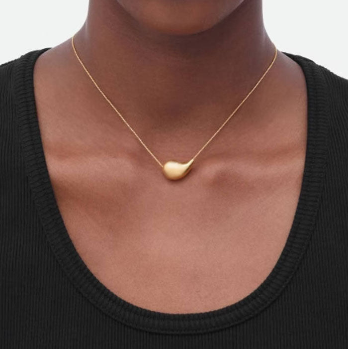 Magatama Snake-Chain Gold Plated Necklace