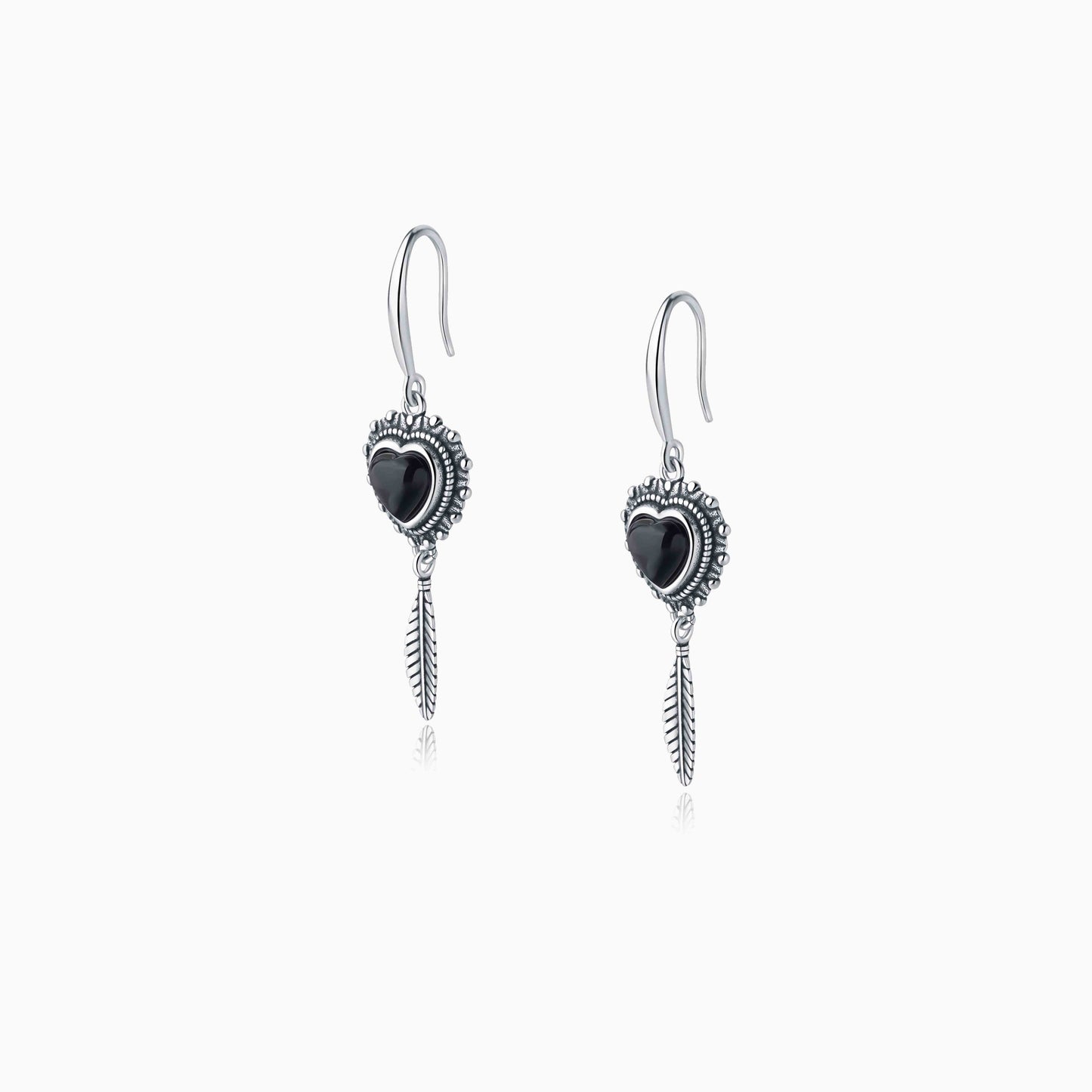 Black Tourmaline Fortune Charm Earrings