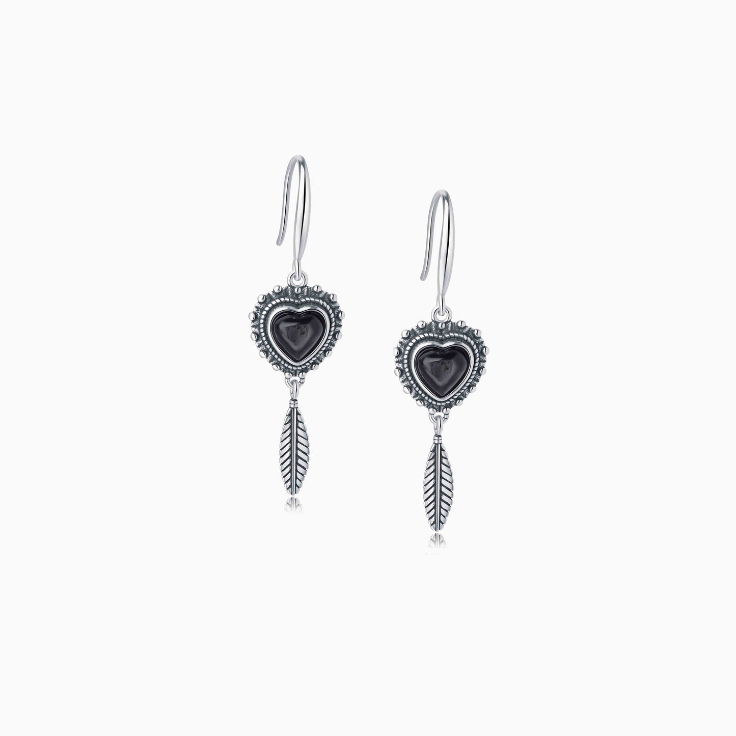 Black Tourmaline Fortune Charm Earrings