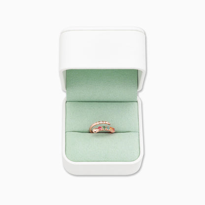 Tourmaline Snake Shadow Snake Print Ring