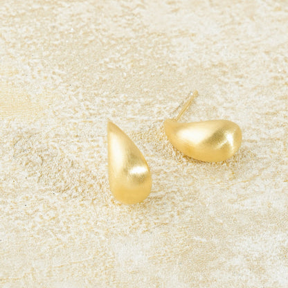 Drop Shaped Golden Plated  Earrings