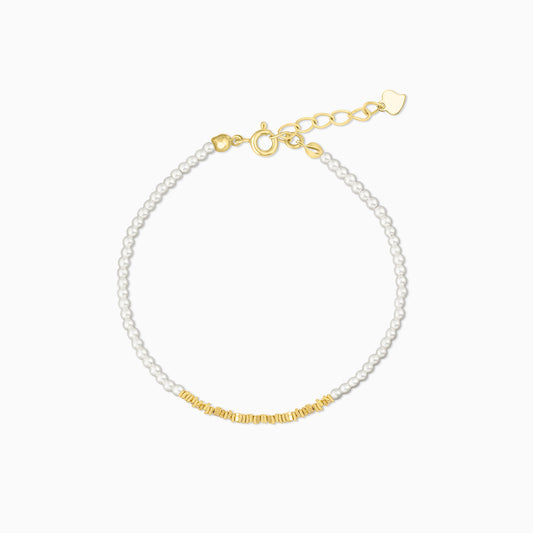 Shimmering Square Accents S925 Pearl Bracelet