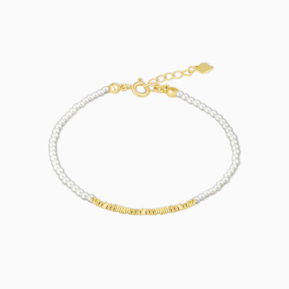Shimmering Square Accents S925 Pearl Bracelet