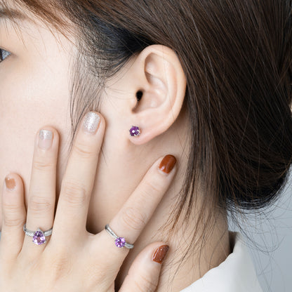 Amethyst Empowerment Essence Stud Earrings
