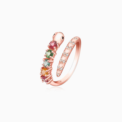 Tourmaline Snake Shadow Snake Print Ring