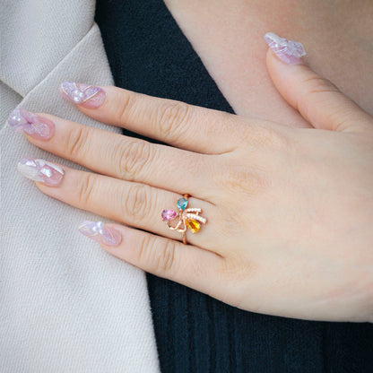 Tourmaline Water Drop Pearl Ring