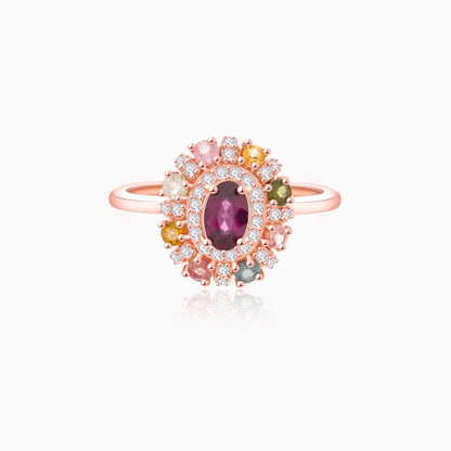 Purple Tooth Black Tourmaline Ring