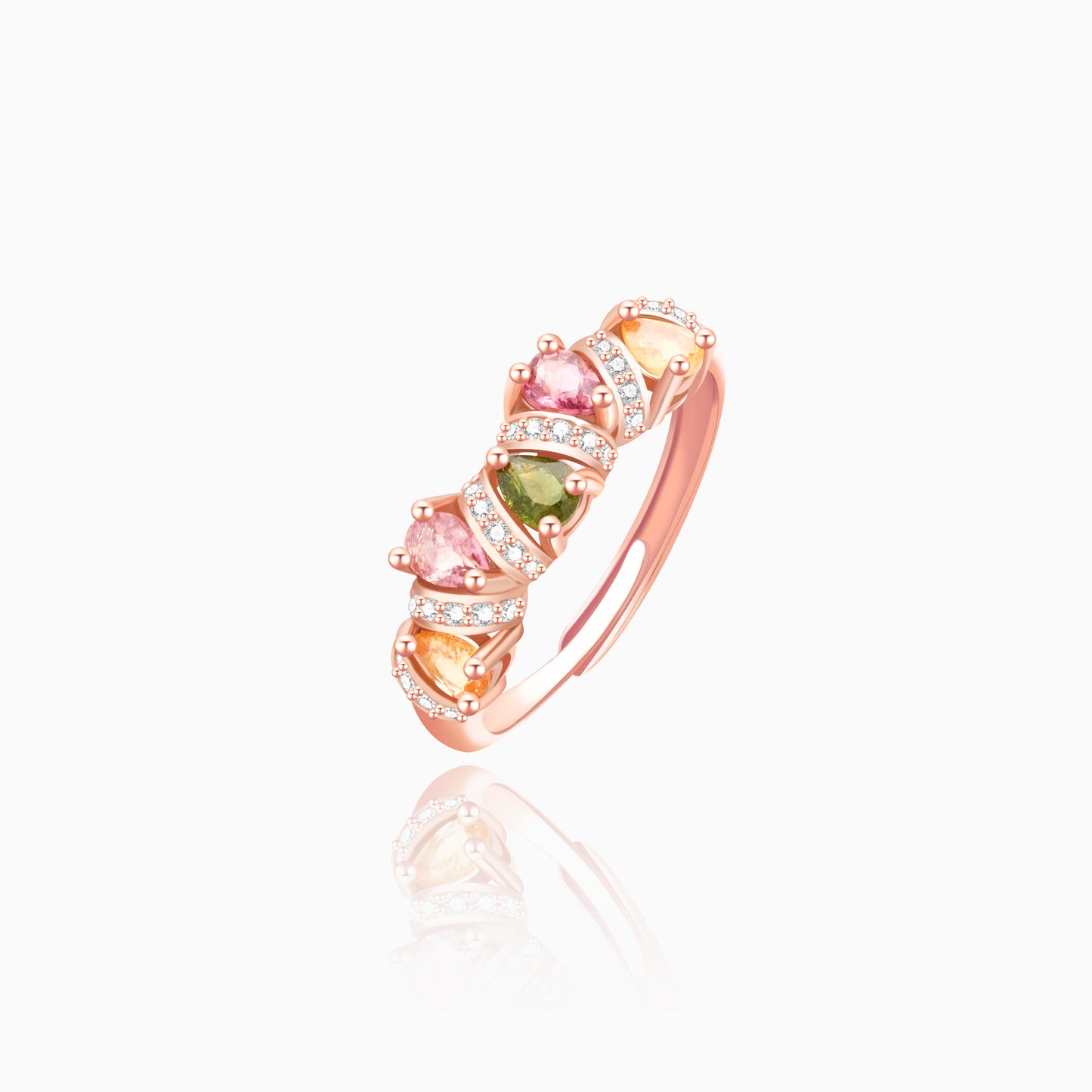 Pear-Shaped Tourmaline Arrangement Ring
