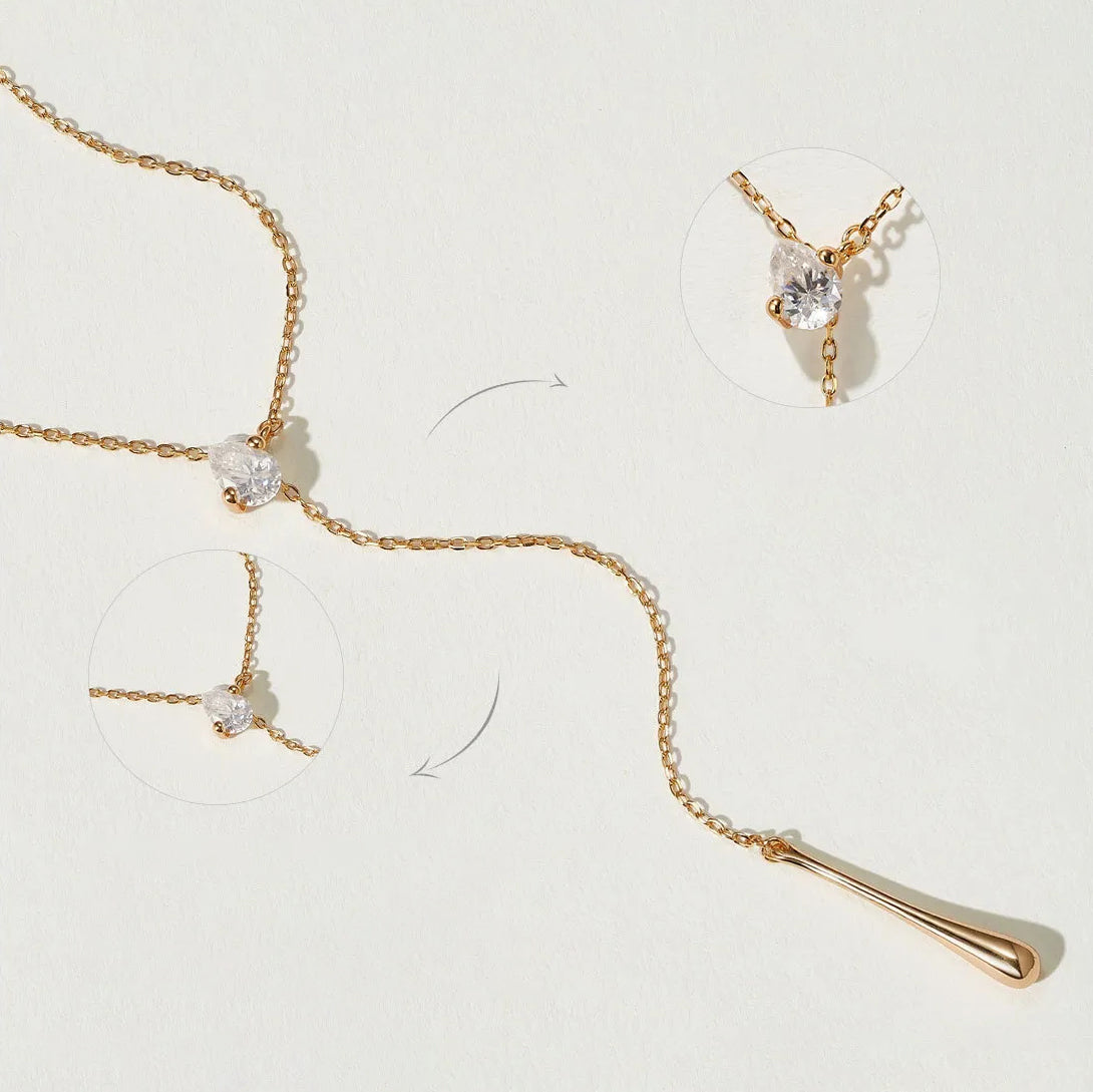 Drop-Shaped Moissanite Necklace