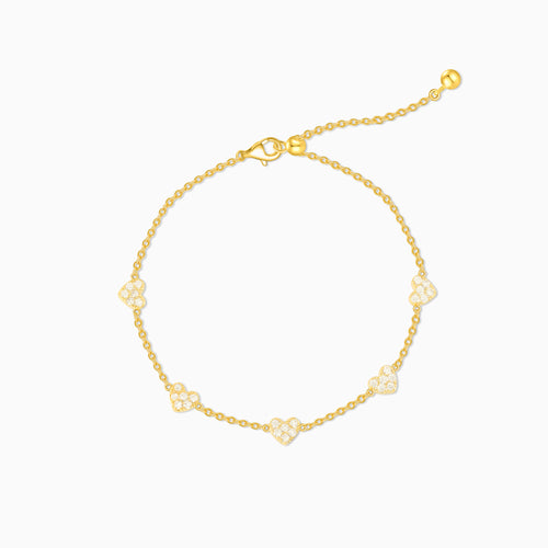Heart Shine Zirconia Gold Plated Bracelet