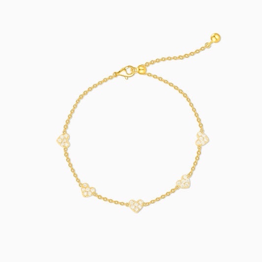 Heart Shine Zirconia Gold Plated Bracelet