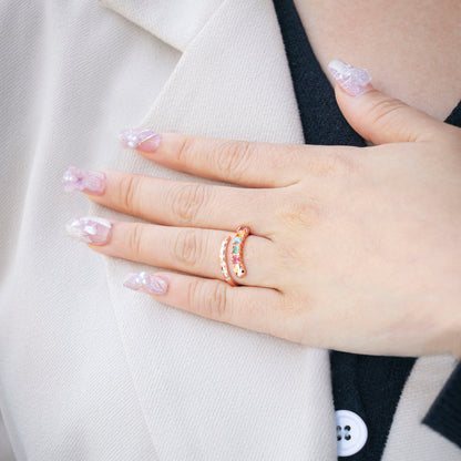 Tourmaline Snake Shadow Snake Print Ring
