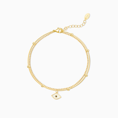 Double-Layer Evil Eye Gold Plated Bracelet