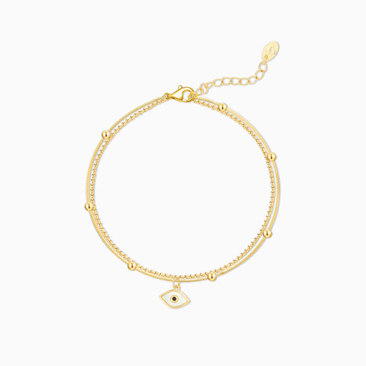 Double-Layer Evil Eye Gold Plated Bracelet