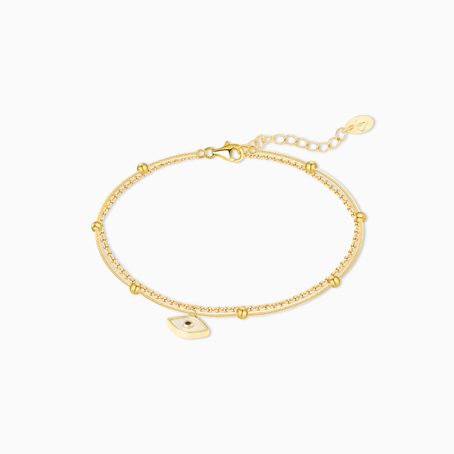 Double-Layer Evil Eye Gold Plated Bracelet