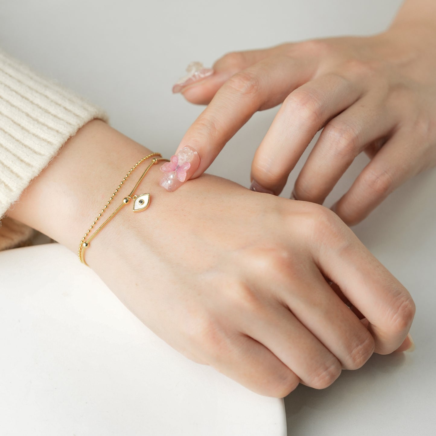 Double-Layer Evil Eye Gold Plated Bracelet