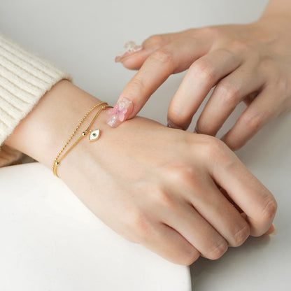 Double-Layer Evil Eye Gold Plated Bracelet