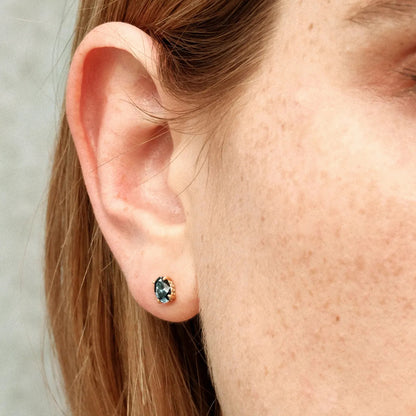 Ocean Blue Moissanite Earrings