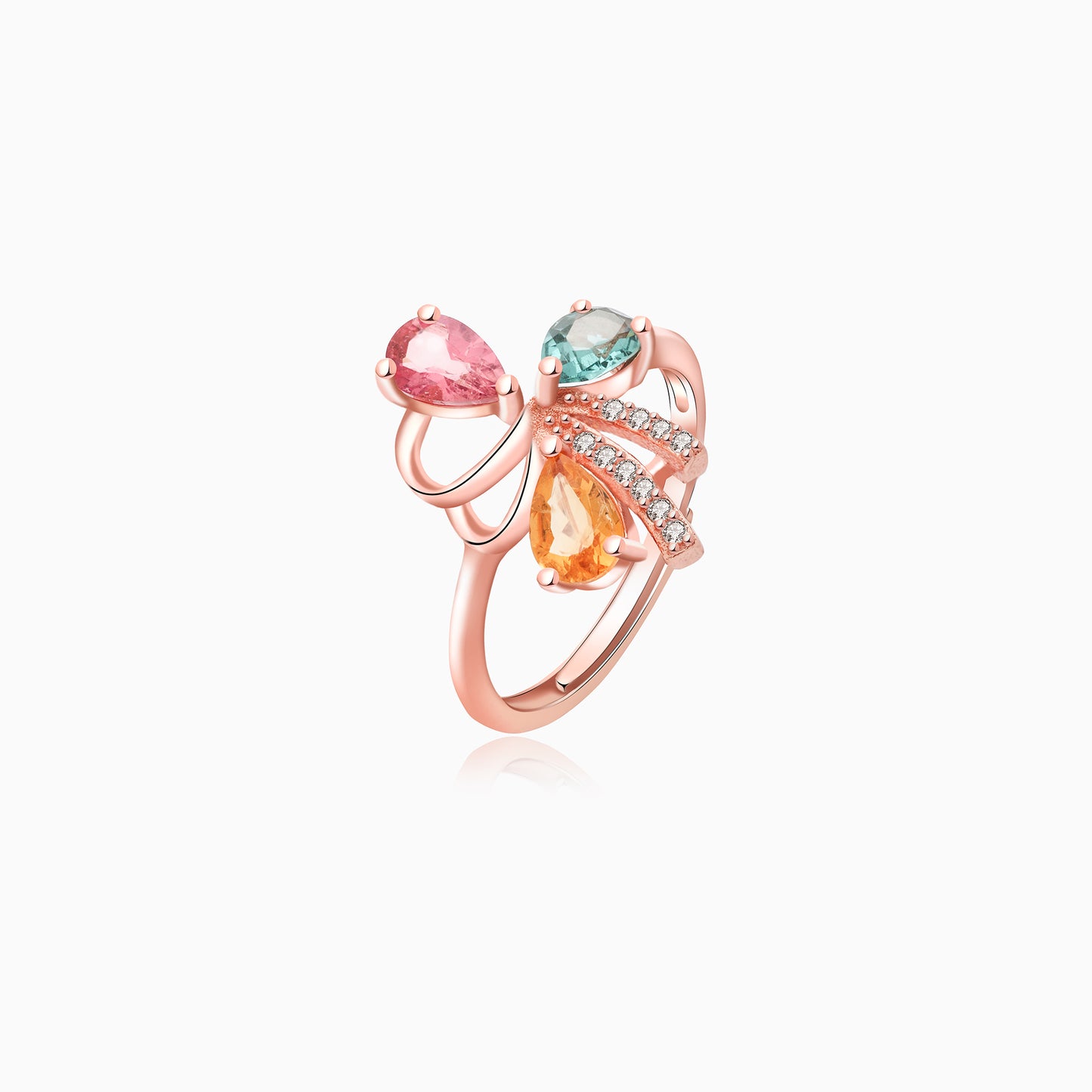 Tourmaline Water Drop Pearl Ring