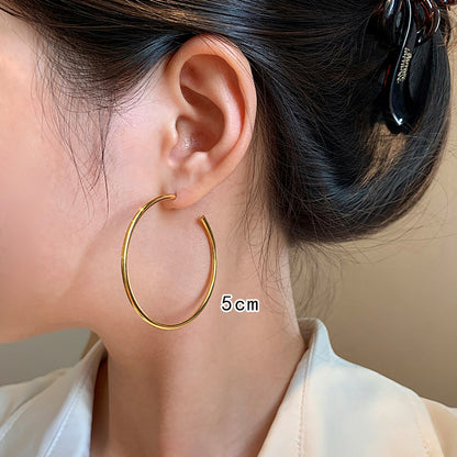 Plain Statement Hoop Earrings