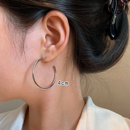 Plain Statement Hoop Earrings