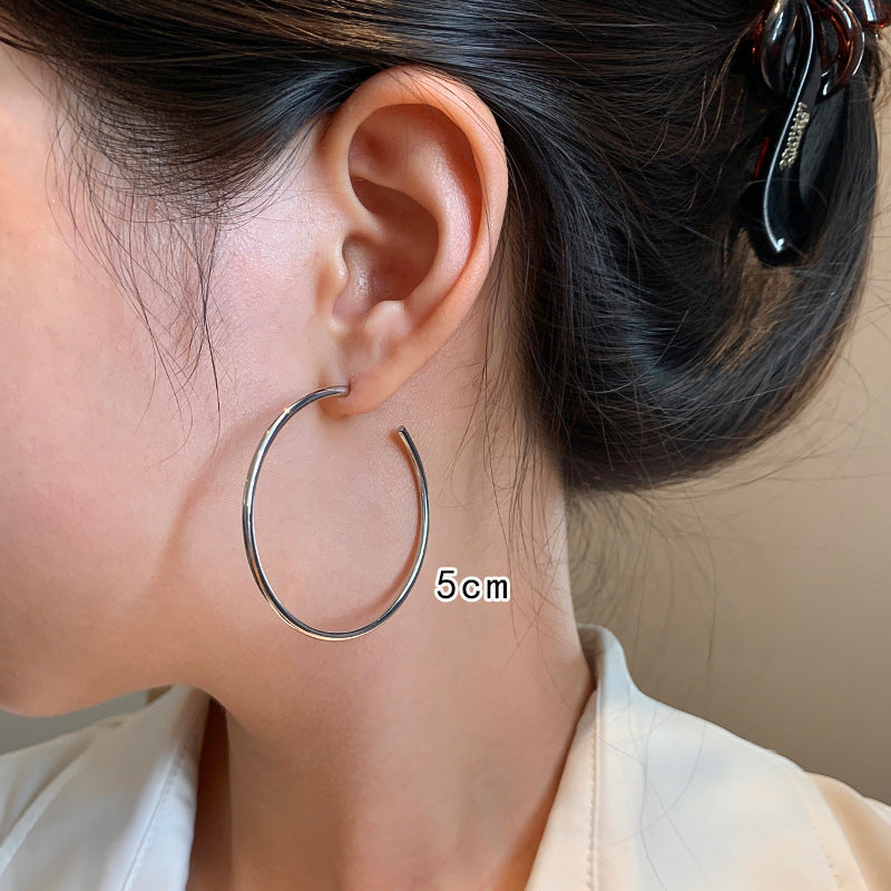 Plain Statement Hoop Earrings