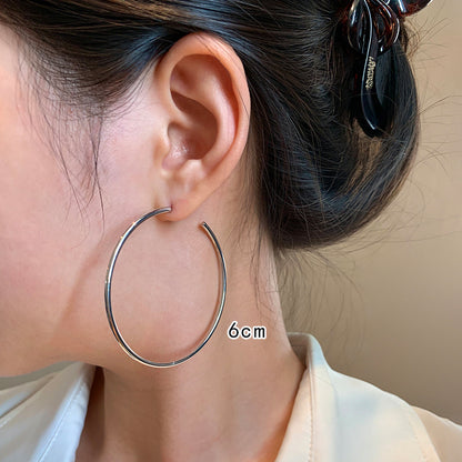 Plain Statement Hoop Earrings