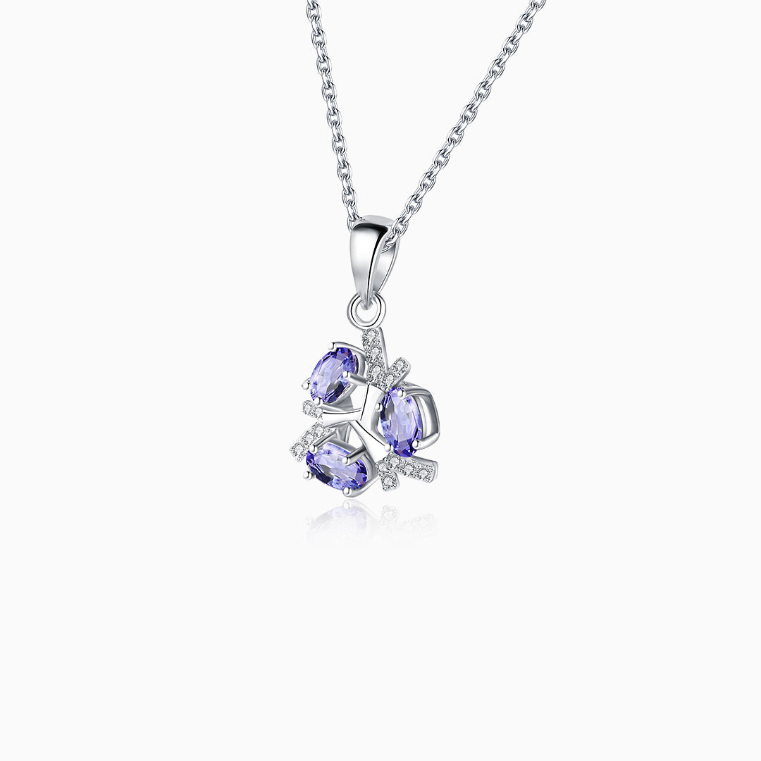 Tanzanite Protection Halo Pendant