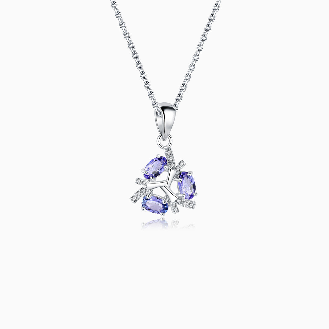 Tanzanite Protection Halo Pendant