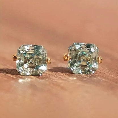 Aqua Green Moissanite Earrings
