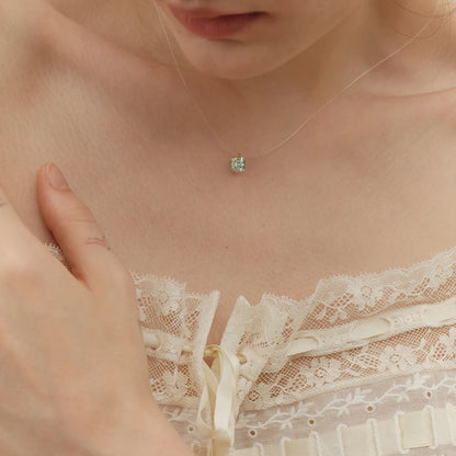 Firefly Blue Moissanite Necklace