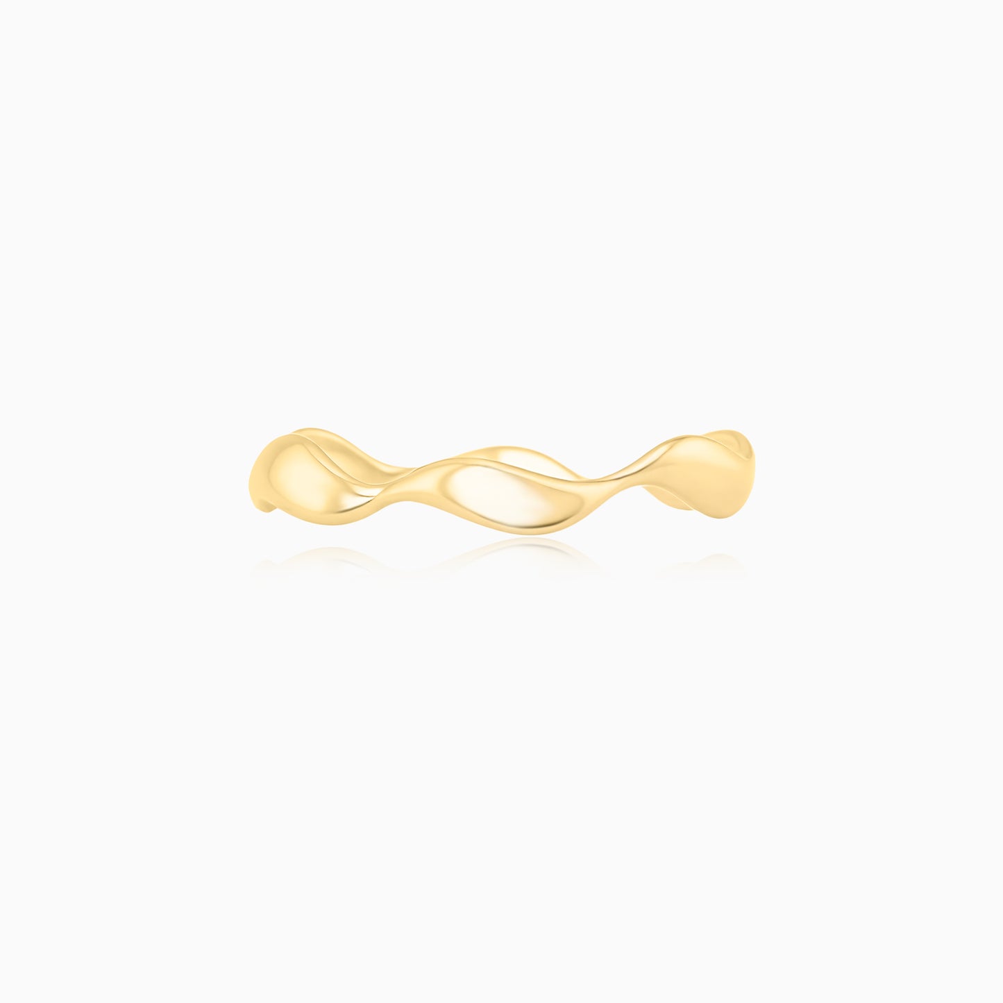 Wavy Gold Plated Open-ended Ring