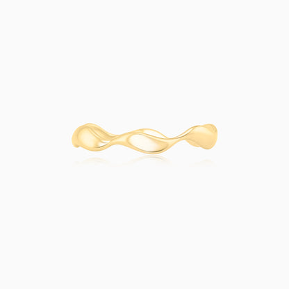 Wavy Gold Plated Open-ended Ring