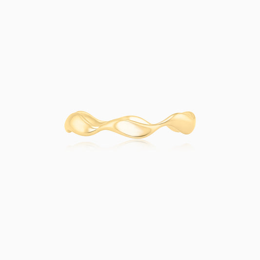 Wavy Gold Plated Open-ended Ring