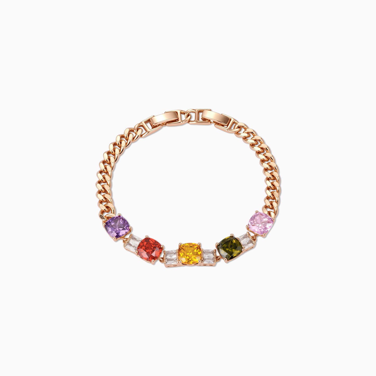 Rainbow Cube Chain Bracelet