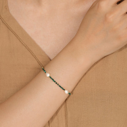 Malachite Natural Pearl Bracelet