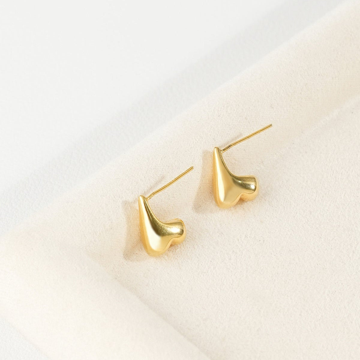 Drop Shaped Reverse Heart Profile S925 Earrings