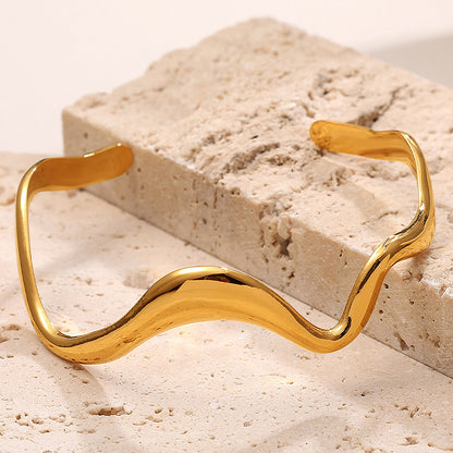 Fluid Ripple Cuff Bracelet