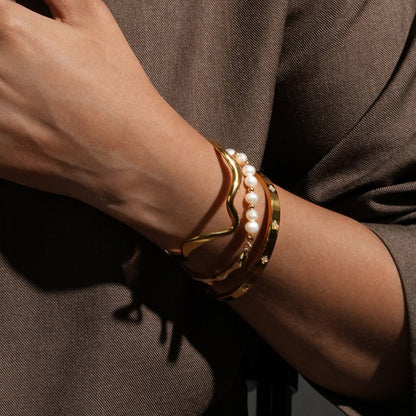 Fluid Ripple Cuff Bracelet