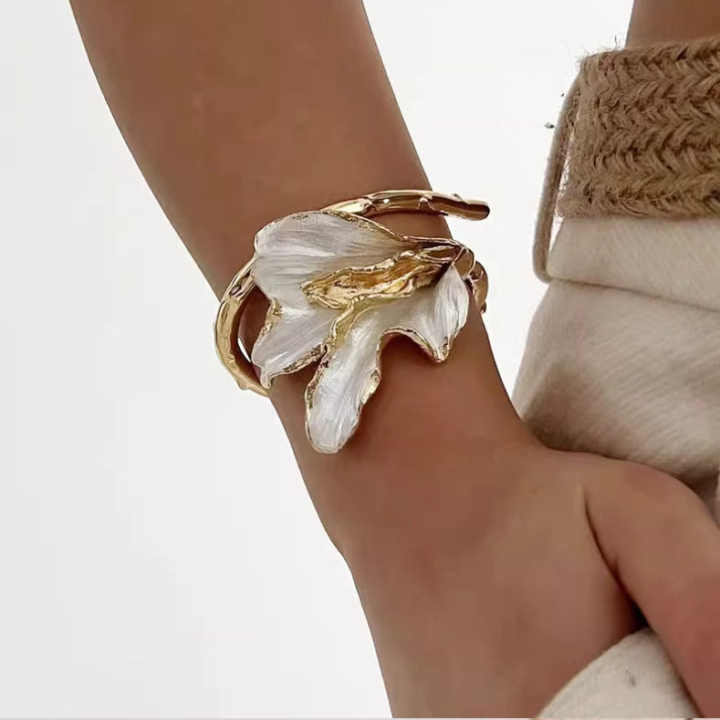 Lily Valley Orchid Cuff Bracelet