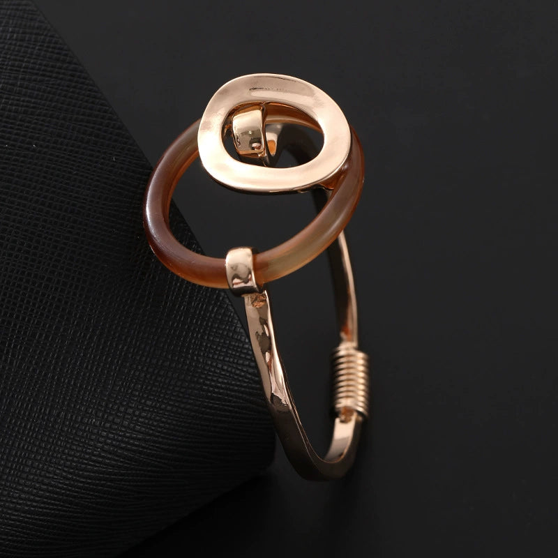 Amber Orbit Cuff Bracelet